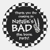 Sticker Rond Bad Two The Bone Personnalisé 2e fête d'anniversai (Devant)