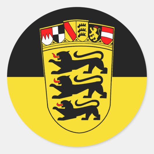 Sticker Rond Baden-Württemberg (État, Armoiries principales), A (Devant)