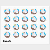 Sticker Rond Badge d'aigle à tête blanche (Feuille)