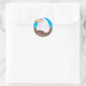Sticker Rond Badge d'aigle à tête blanche (Sac)