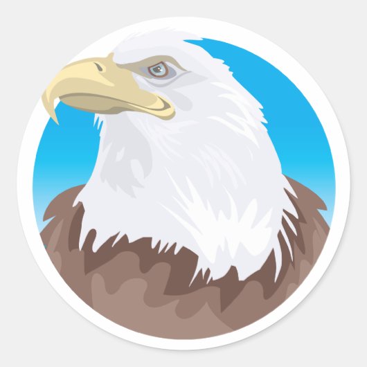 Sticker Rond Badge d'aigle à tête blanche (Devant)