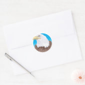 Sticker Rond Badge d'aigle à tête blanche (Enveloppe)