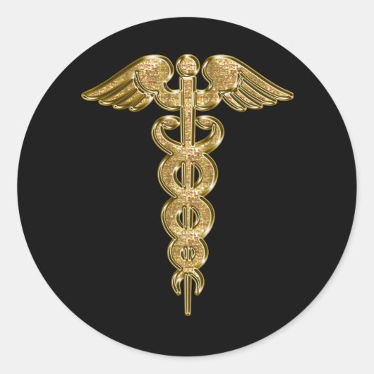 Sticker Rond badge d'alerte médicale Gold (Devant)