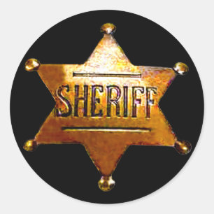 Sticker Rond Badge d'Antique Sheriff