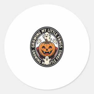 Sticker Rond Badge de citrouille de vampire faisant pousser mes