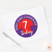 Sticker Rond Badge de football 7e anniversaire pour personnalis (Enveloppe)