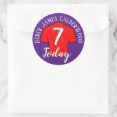 Sticker Rond Badge de football 7e anniversaire pour personnalis (Sac)