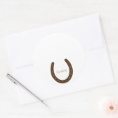 Sticker Rond badge de nom "Cowboy" avec fer à cheval (Enveloppe)