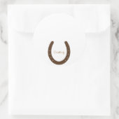 Sticker Rond badge de nom "Cowboy" avec fer à cheval (Sac)