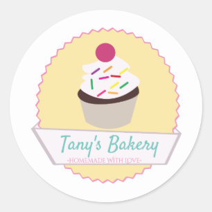 Sticker Rond Badge de paillettes de gâteau Confetti Boulangerie