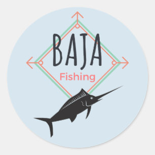 Sticker Rond Badge de pêche de Baja