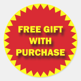 STICKER ROND BADGE DE VENTE AU DÉTAIL - CADEAU GRATUIT AVEC ACH