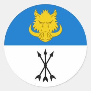 Sticker Rond Badge du canton de Vest Yorvik Populace