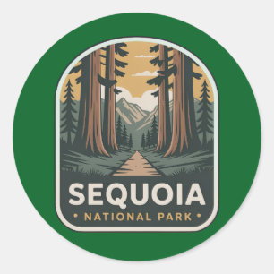 Sticker Rond Badge du sentier forestier du parc national de Seq