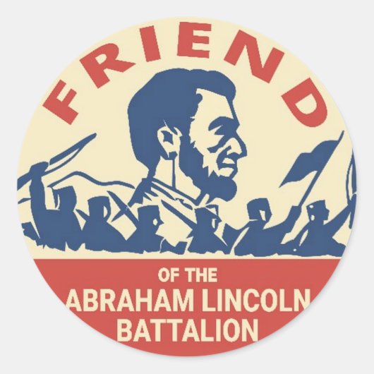 Sticker Rond Badge Emblem de la brigade Abraham Lincoln (Devant)