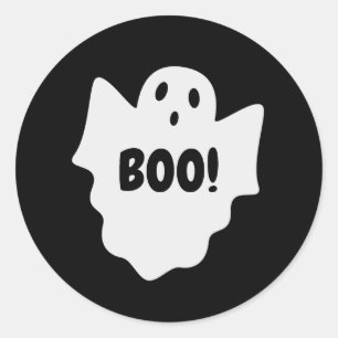 Sticker Rond Badge Fantôme d'Halloween
