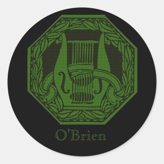 Sticker Rond Badge Green Lyre (Devant)