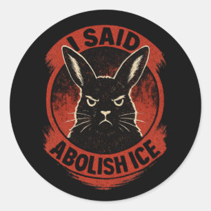 Sticker Rond Badge Lapins Désapprobateurs – Abolir ICE