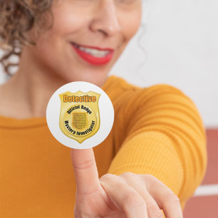 Sticker Rond Badge Officiel Détective Enquêteur de Mystère