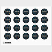 Sticker Rond Badge Orbite Quantique – Conception Scientifique F (Feuille)