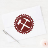 Sticker Rond Badge Rock Hammer (Enveloppe)