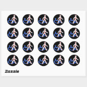 Sticker Rond Badge Rond 5 Cm Porte-clefs Handicap invisible / V (Feuille)