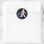 Sticker Rond Badge Rond 5 Cm Porte-clefs Handicap invisible / V (Sac)