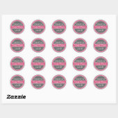 Sticker Rond Badge rose Reunion Famille (Feuille)