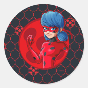 Sticker Rond Badge rouge Ladybug