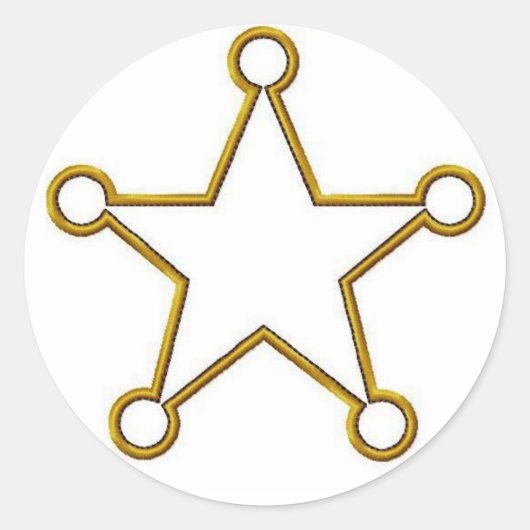 Sticker Rond Badge Sheriff Star Name (Devant)