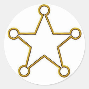 Sticker Rond Badge Sheriff Star Name