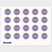 Sticker Rond Badge violet de réunion familiale (Feuille)
