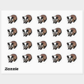 Sticker Rond Badger Design (Feuille)