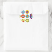 Sticker Rond Badges de camping (Sac)