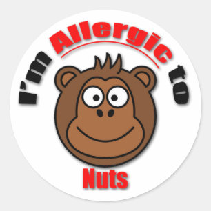 Sticker Rond Badine l'autocollant d'allergie d'écrou (plus