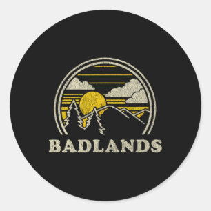 Sticker Rond Badlands South Dakota Sd T Shirt Vintage Randonnée