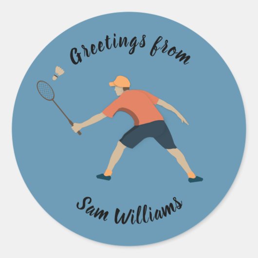 Sticker Rond Badminton (Devant)