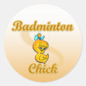 Sticker Rond Badminton Chick (Devant)