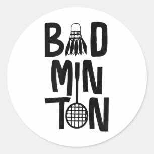 Sticker Rond Badminton cool Art minimal, Volant de badminton et