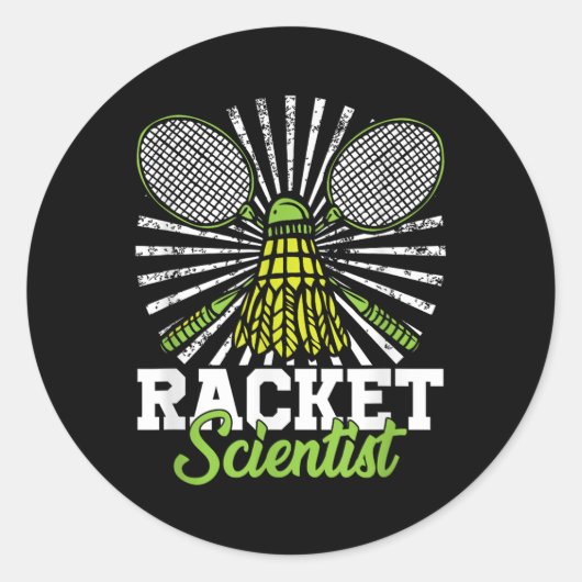 Sticker Rond Badminton Gift Shuttle Racket Scientifique Badmint (Devant)