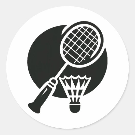 Sticker Rond Badminton Graphic (Devant)