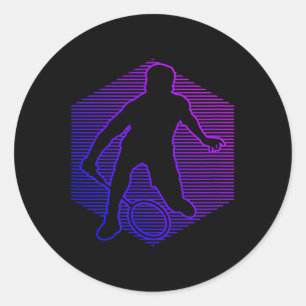 Sticker Rond Badminton Joueur de badminton Hommes Femmes Volant