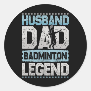 Sticker Rond Badminton Legends Retro Shuttle Hommes's Badminto