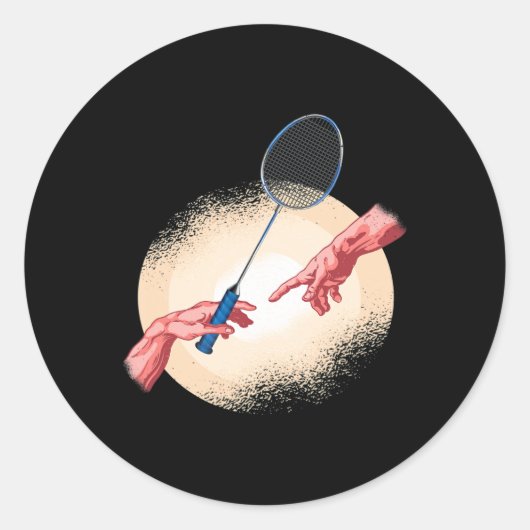Sticker Rond Badminton Player Shuttle Gift Badminton (Devant)