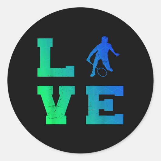 Sticker Rond Badminton Player Shuttle Squash Mens Badminton  (Devant)