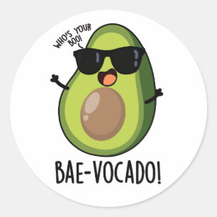 Sticker Rond Bae-vocado Amusant Avocado Pun