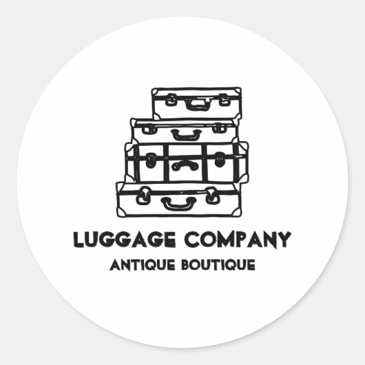 Sticker Rond Bagages Anciens (Devant)