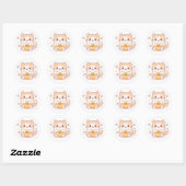 Sticker Rond Bagel de chat kawaii (Feuille)