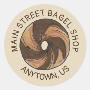 Sticker Rond Bagel en laiton de marbre customisé Boutique Petit