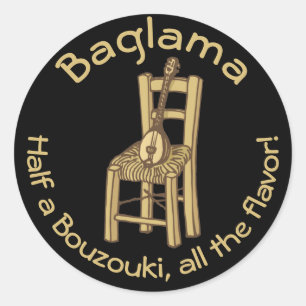 Sticker Rond Baglama sur la chaise